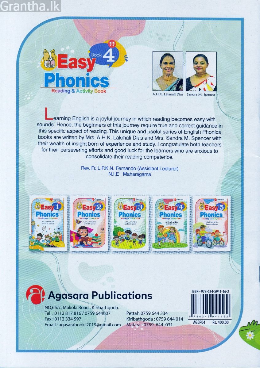 Easy Phonics Reading & Activity - Book 4 - Agasara