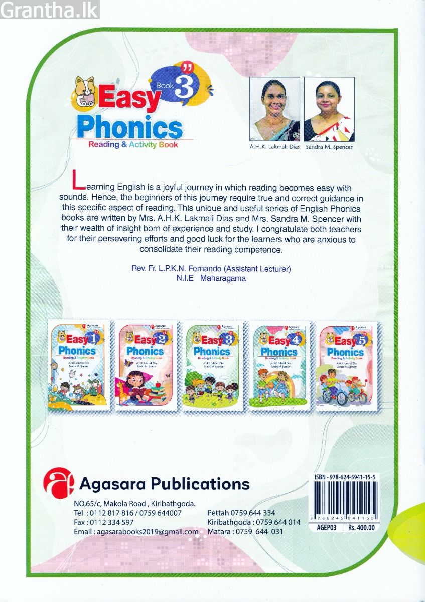 Easy Phonics Reading & Activity - Book 3 - Agasara