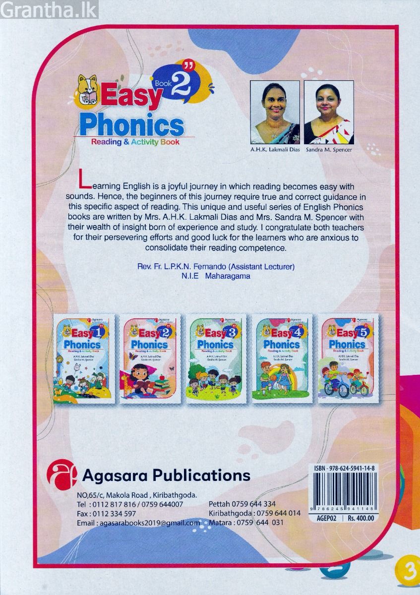Easy Phonics Reading & Activity - Book 2 - Agasara