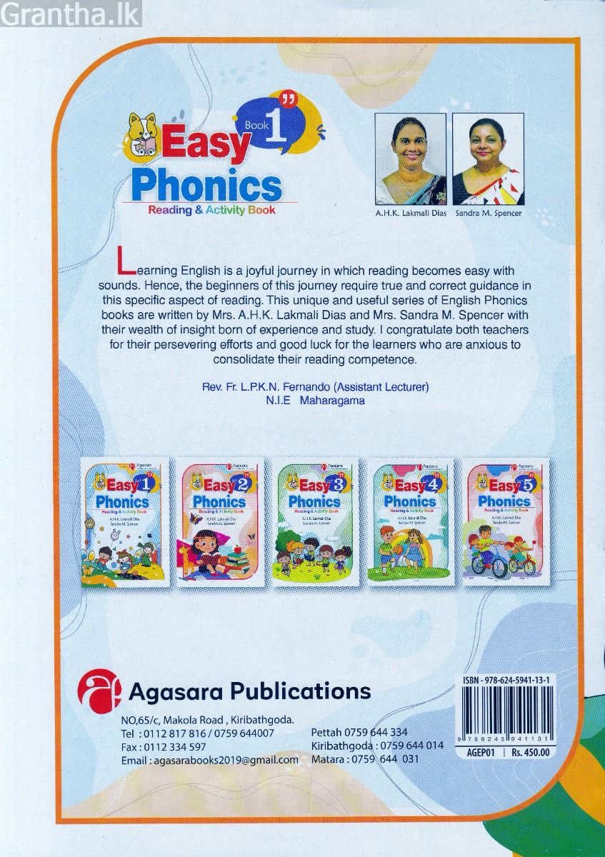 Easy Phonics Reading & Activity - Book 1 - Agasara
