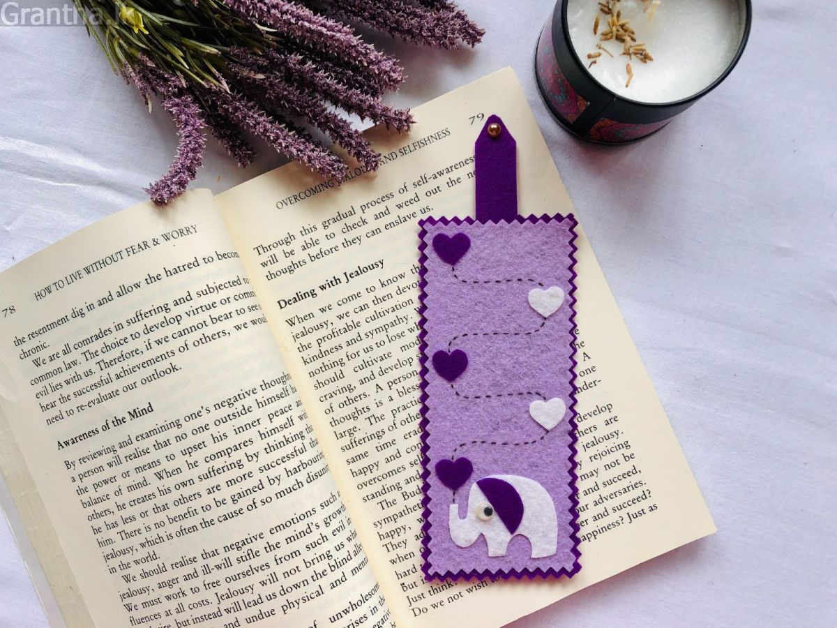 Elephant Bookmark (purple)